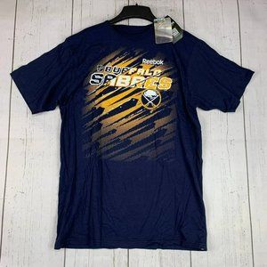 Buffalo Sabres NHL Large Reebok Casual T-Shirt Blue‎ New Mens